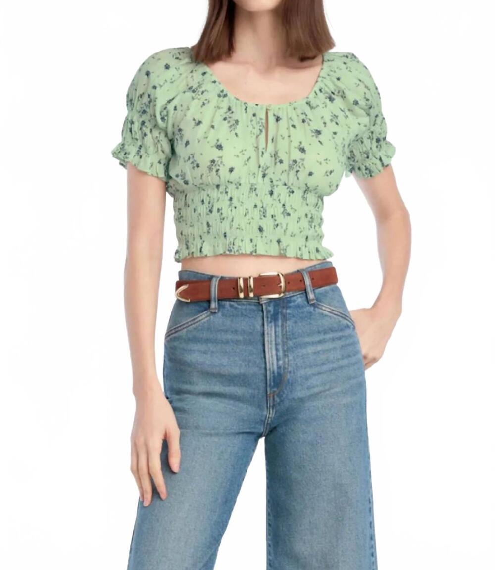NEW FAVORITE DAUGHTER swoon slightly cropped top in ditsy floral